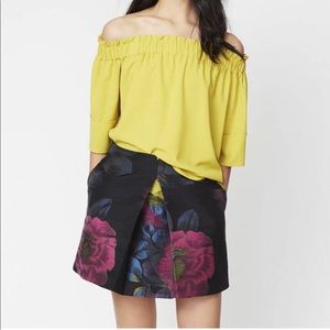 RACHEL Rachel Roy Pleated Floral-Print Mini Skirt